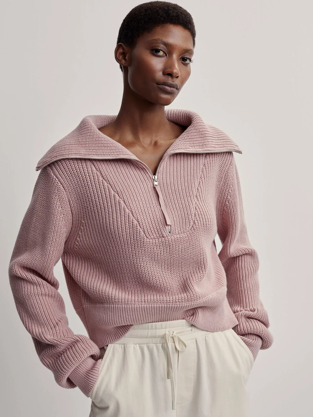 Pale Mauve Mentone Half-Zip Pullover