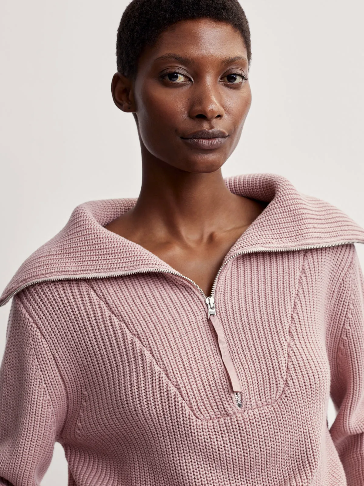 Pale Mauve Mentone Half-Zip Pullover