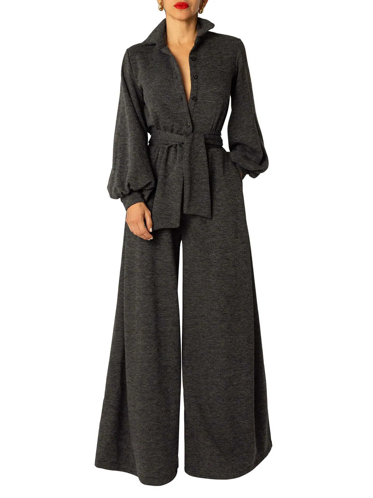 "Joyce" Grey Jumpsuit