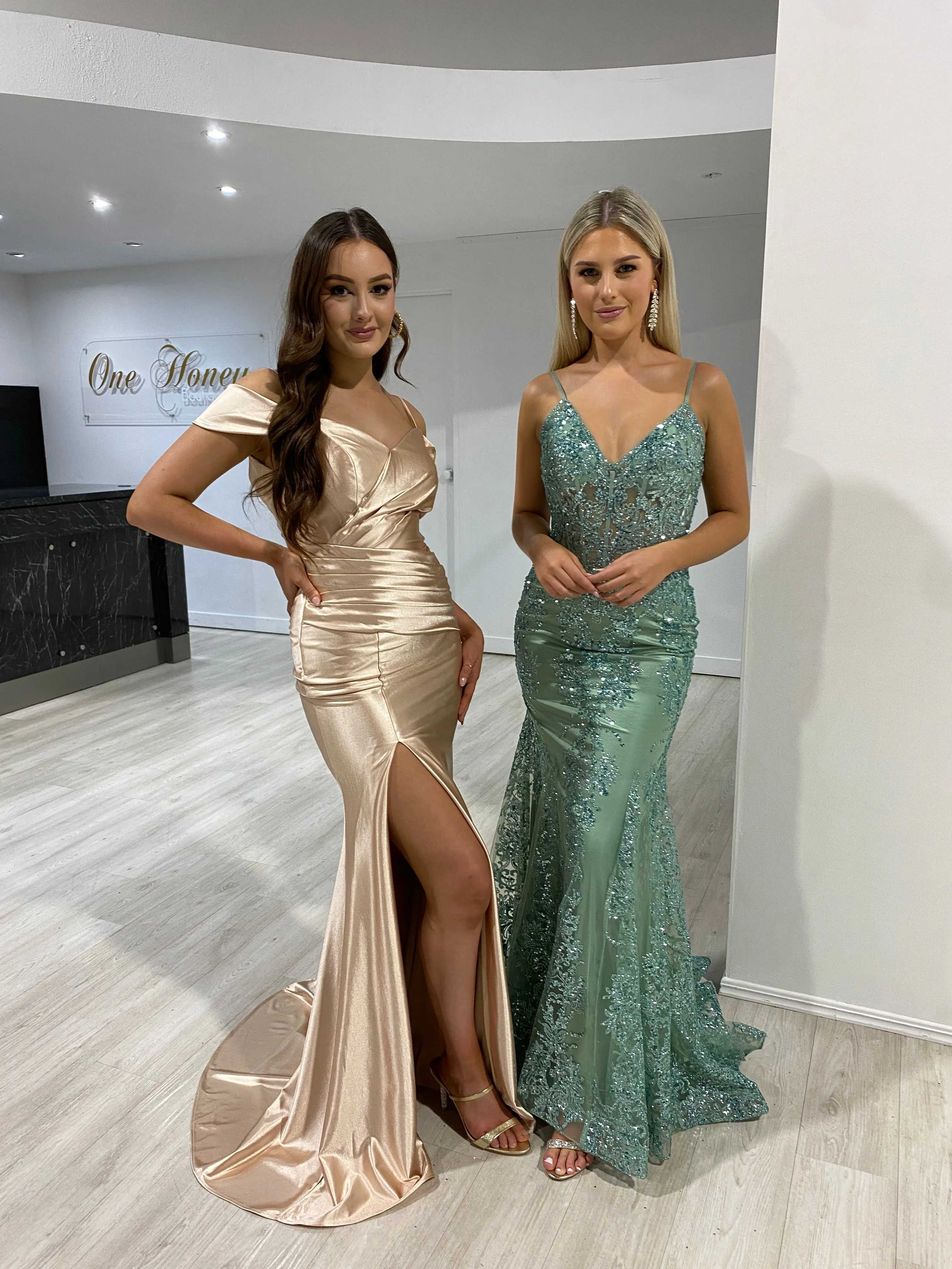 ROMY Silky Off Shoulder Mermaid Prom Formal Dress