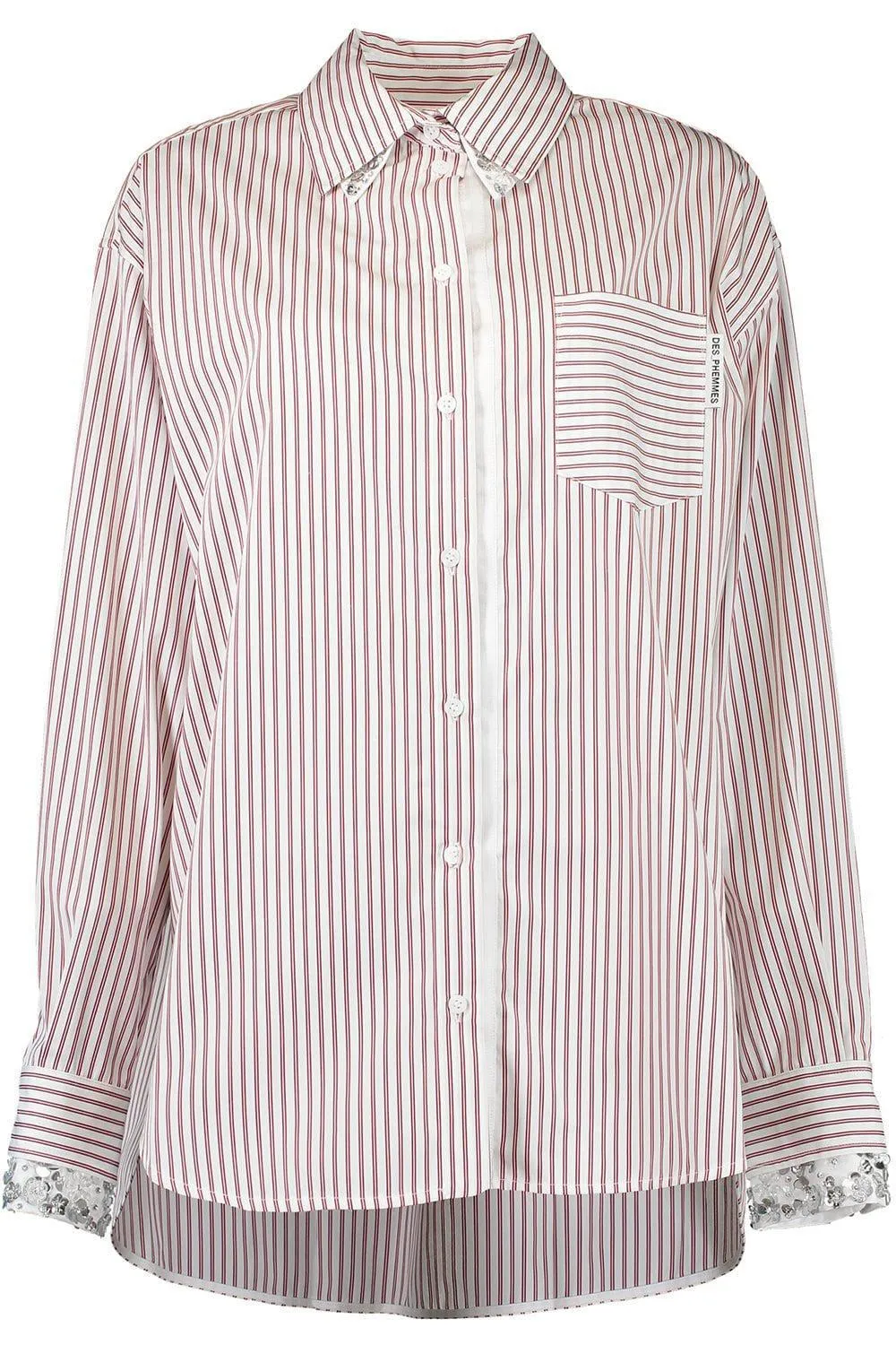 Striped Oversized Button Up Blouse