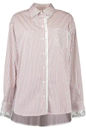 Striped Oversized Button Up Blouse