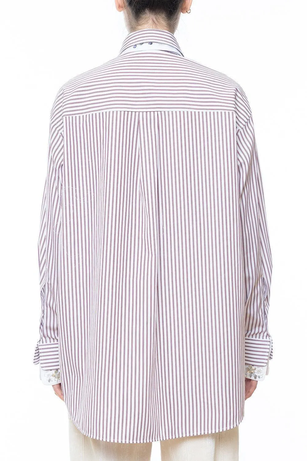 Striped Oversized Button Up Blouse
