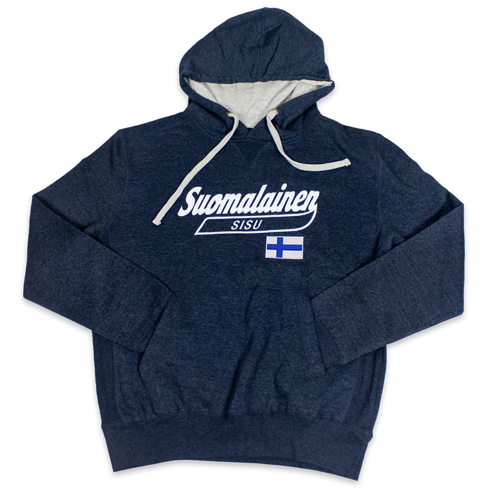 Suomalainen Heather Navy Hoodie