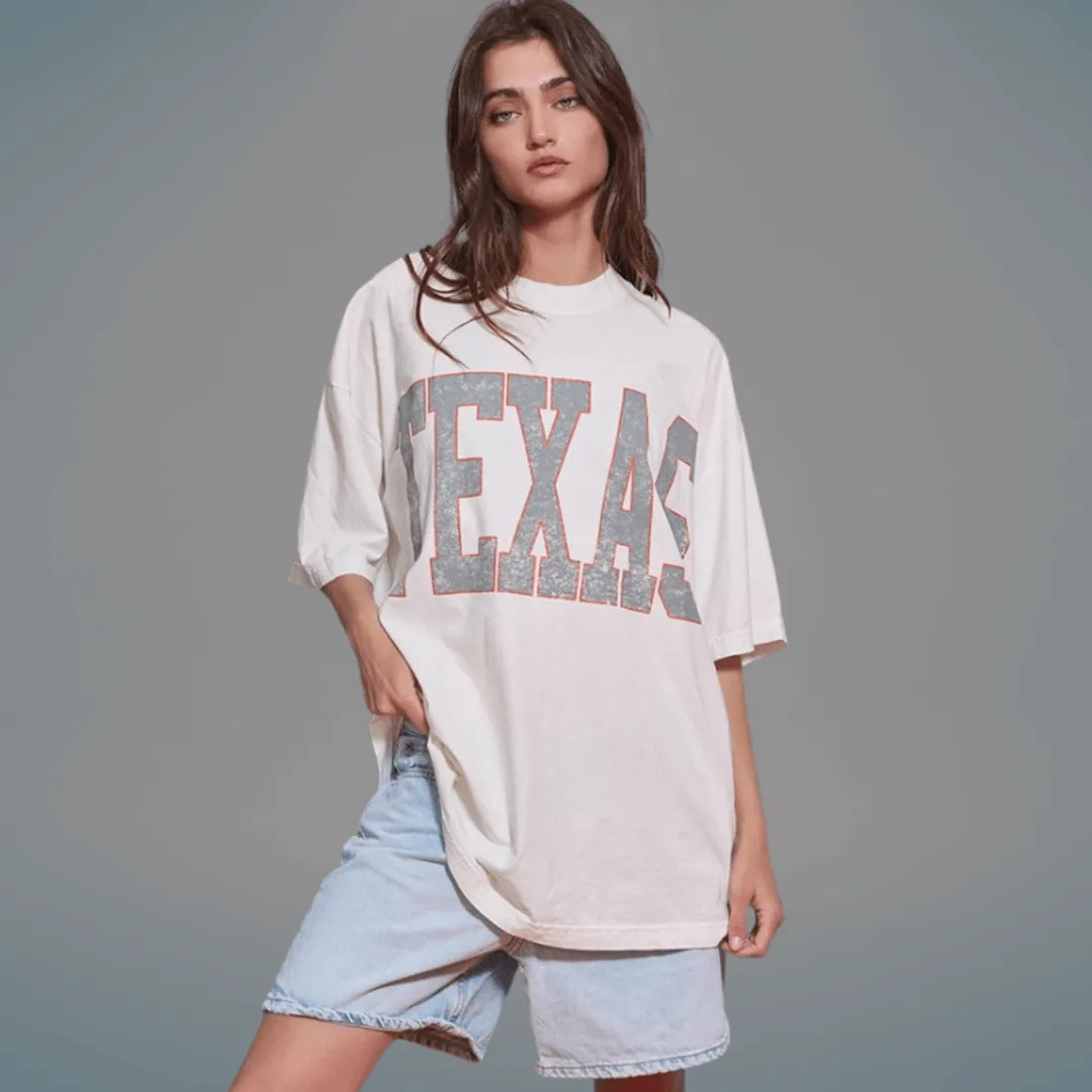 Texas Graphic Oversized Cotton T-Shirt Made in USA