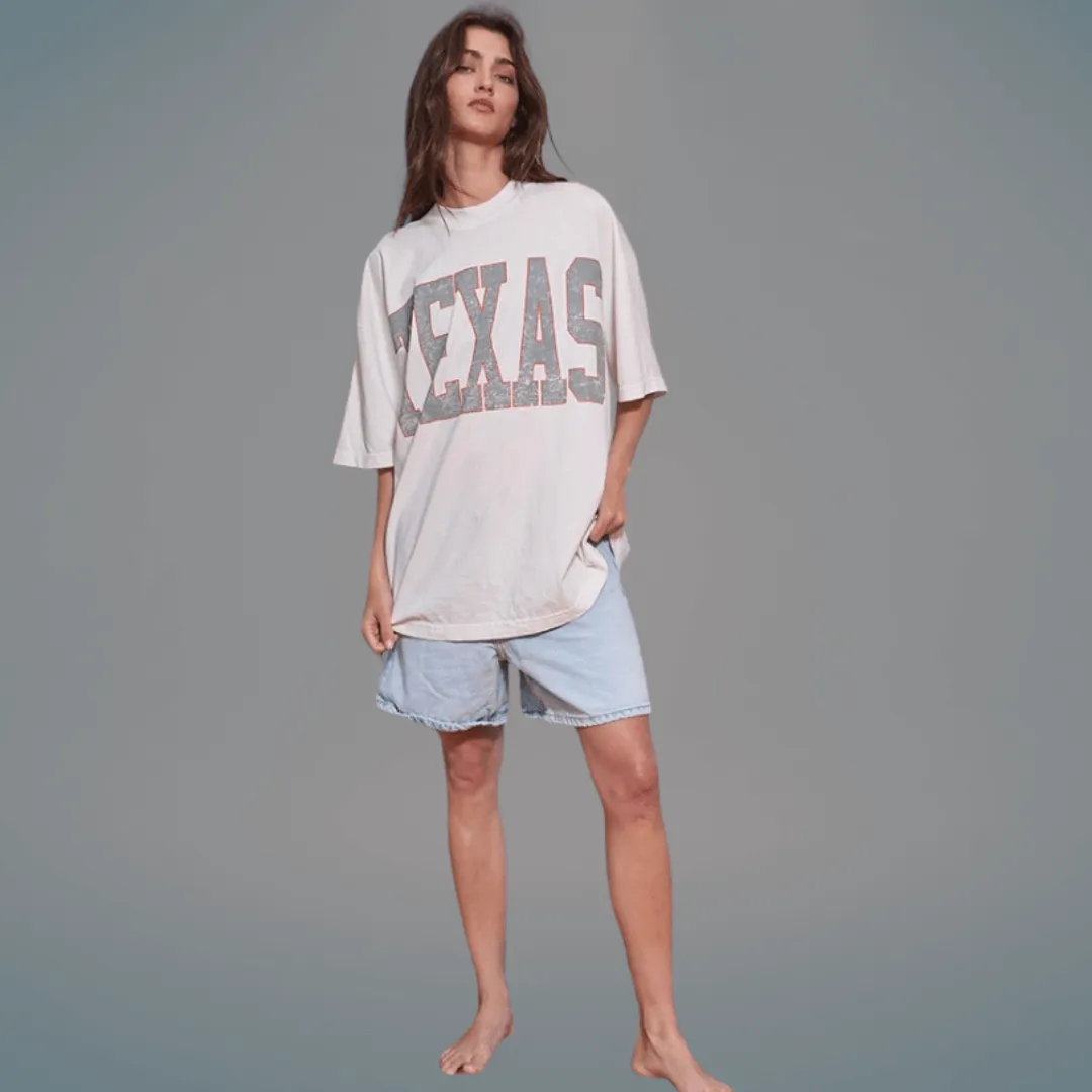 Texas Graphic Oversized Cotton T-Shirt Made in USA
