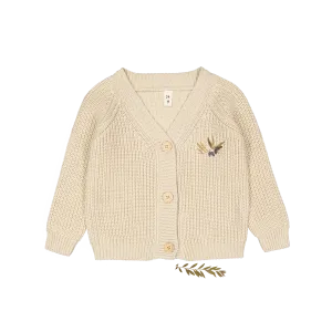 The Chunky Knit Cardigan - Olive Cream