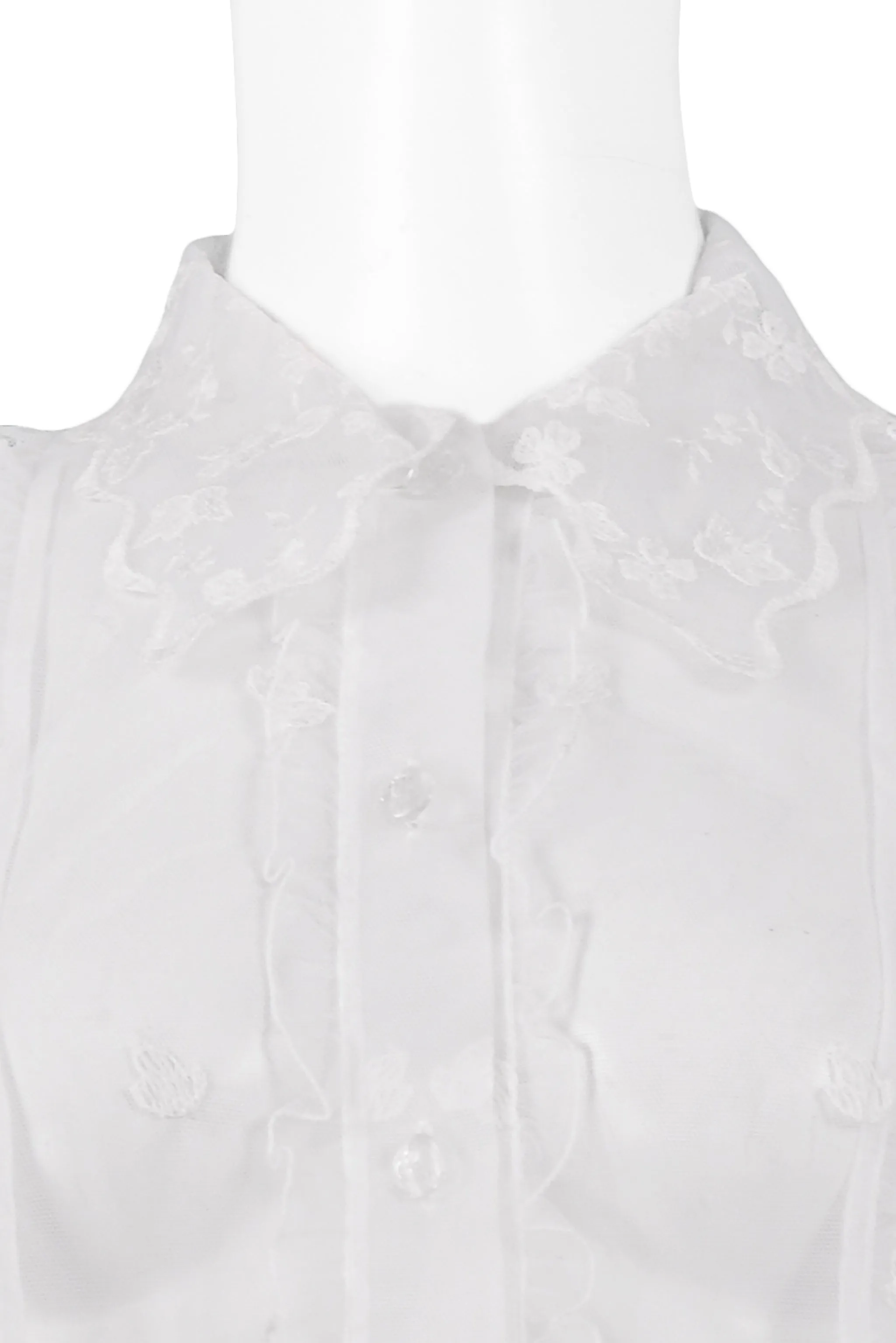 VERSACE WHITE FLORAL LACE SHORT SLEEVE SHIRT