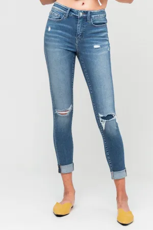 VERVET Mid Rise Patched Skinny Jeans