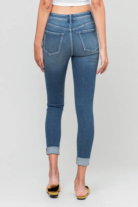 VERVET Mid Rise Patched Skinny Jeans