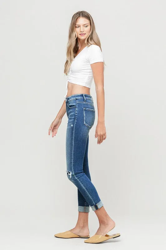 VERVET Mid Rise Patched Skinny Jeans