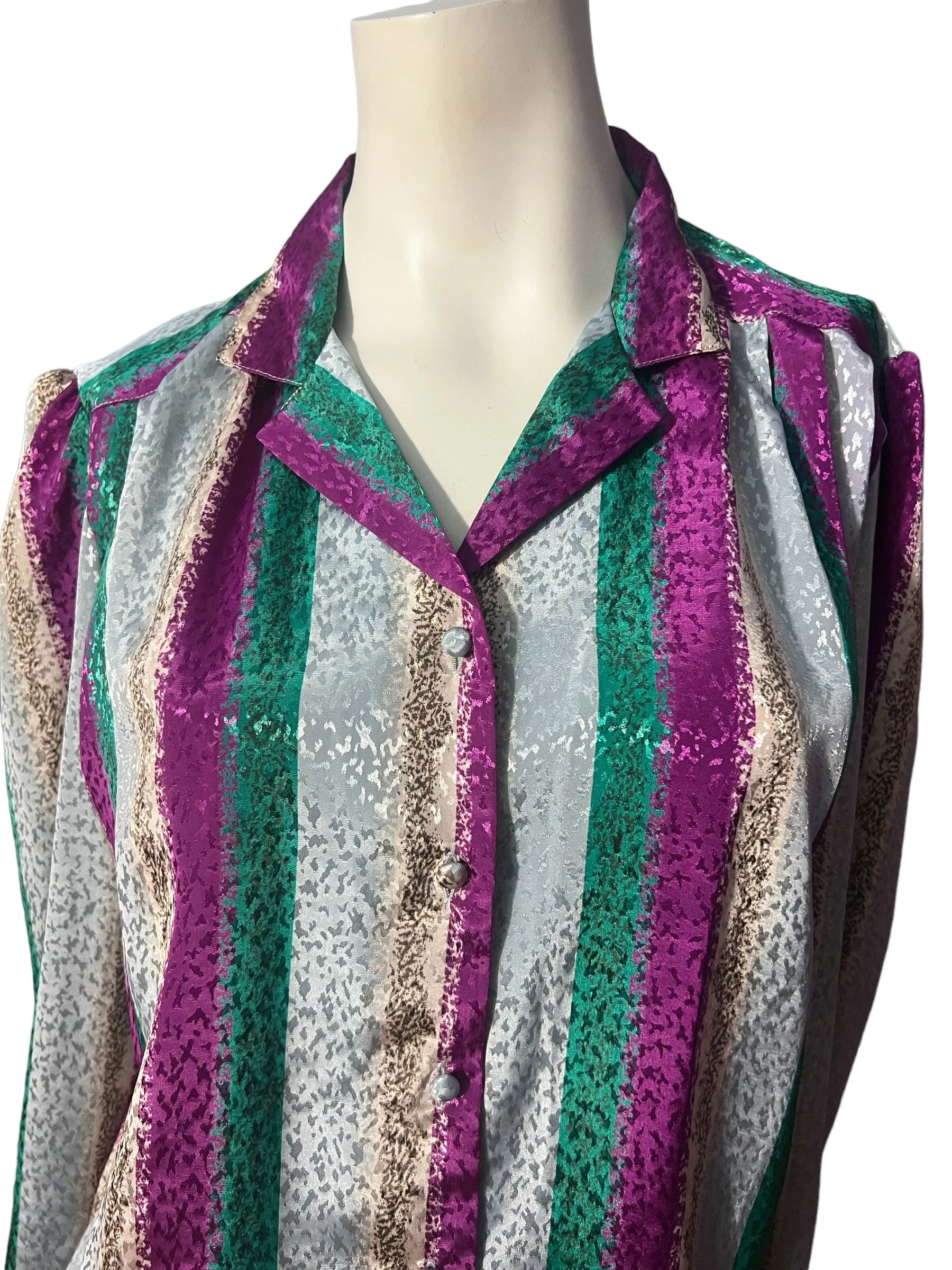Vintage 80's striped blouse M