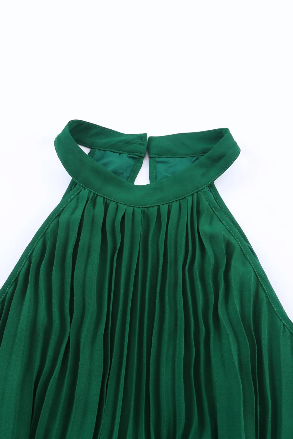 Women's Halter Neck Pleated Wide Leg Jumpsuit